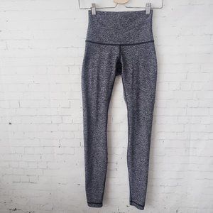 Lululemon High Rise Leggings 4 Heathered Black Gray Luon Wunder Under 30 Inch